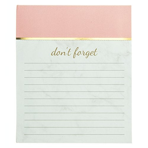 Graphique Blush Pink Jotter Notepad, Pad of Paper w/ 250 Tearable Ruled Pages, Elegant and Fun, Embellished with Gold Foil, Great for Kitchen Counters, Nightstands, Desks, and More, 4.5" x 5.5" x 1" - Image 1