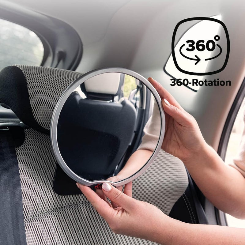Diono Baby Car Mirror 2 Pack, Includes Safety Car Seat Mirror for Rear Facing Infant & See Me Too Rear View Baby Mirror Both Fully Adjustable with Wide Crystal Clear View, Shatterproof, Crash Tested - Image 4