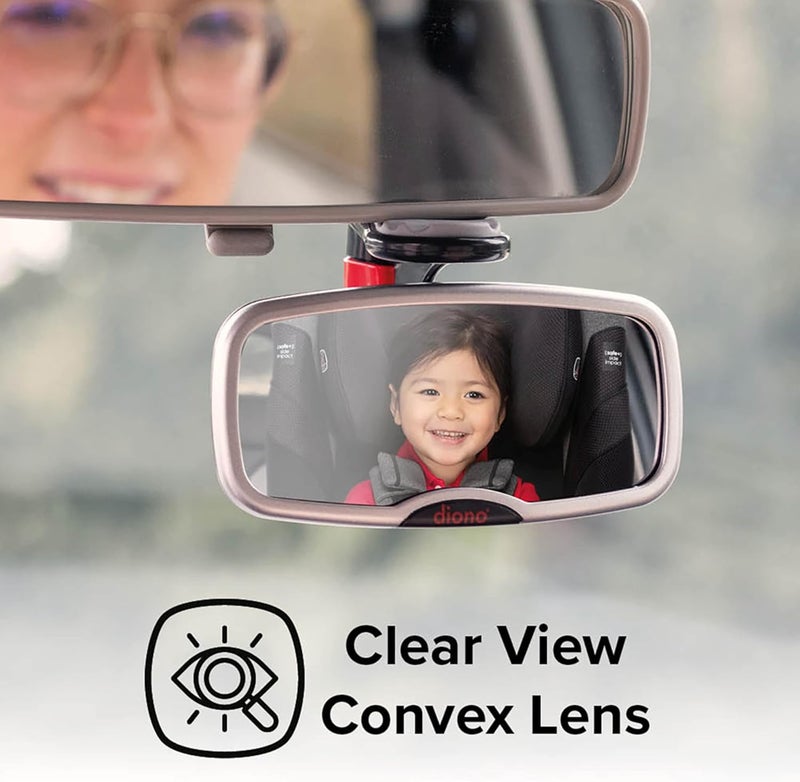 Diono Baby Car Mirror 2 Pack, Includes Safety Car Seat Mirror for Rear Facing Infant & See Me Too Rear View Baby Mirror Both Fully Adjustable with Wide Crystal Clear View, Shatterproof, Crash Tested - Image 3