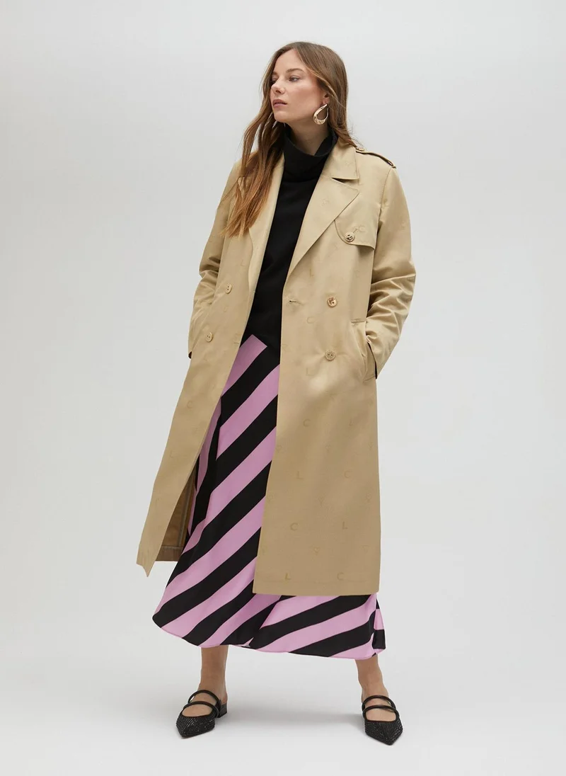 Lola Casademunt Long Monogram Trench Coat
