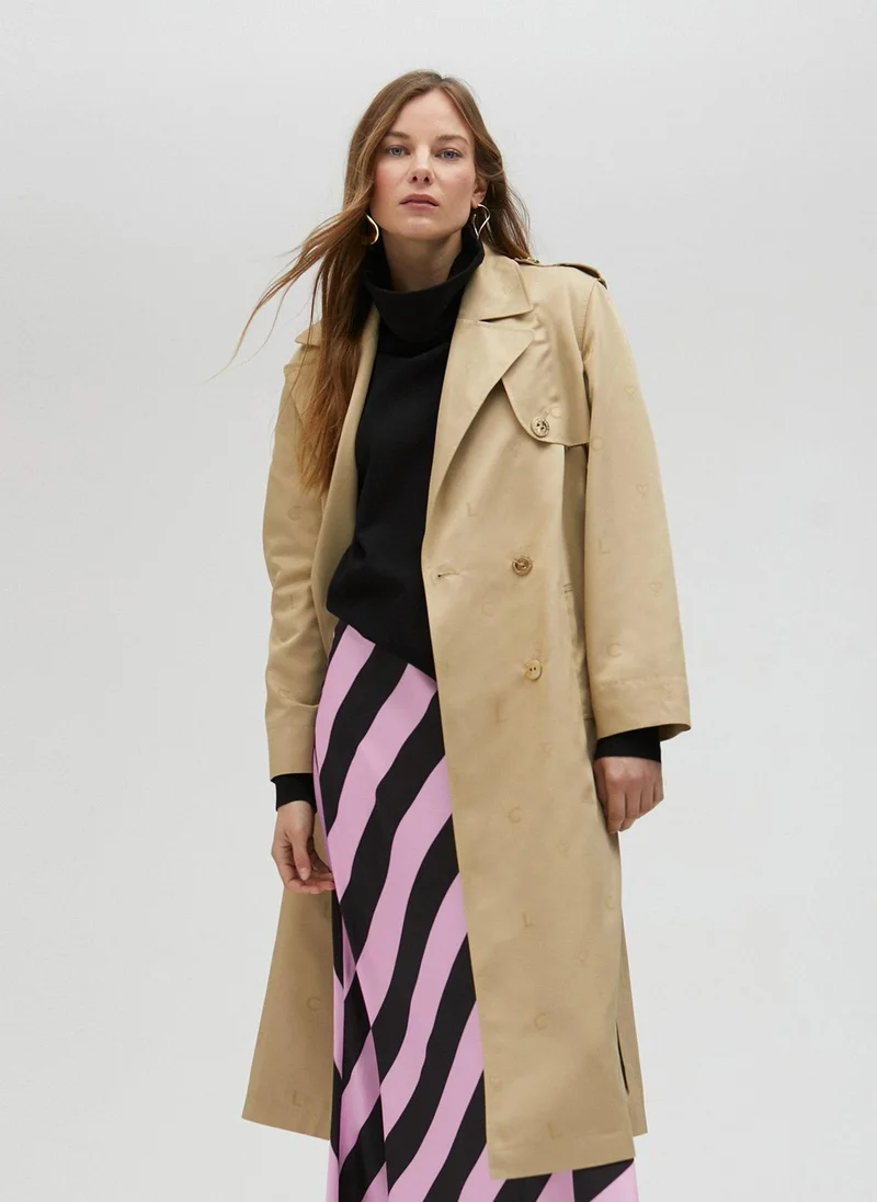 Lola Casademunt Long Monogram Trench Coat
