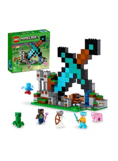Minecraft The Sword Outpost Building Toy Set With A Sentinel Soldier, Guardian Warrior, Allay, Skeleton, Creeper And A Pig; Includes A Jukebox And A Record To ‘Play’; For Kids Aged 8+ (427 Pieces) 21244