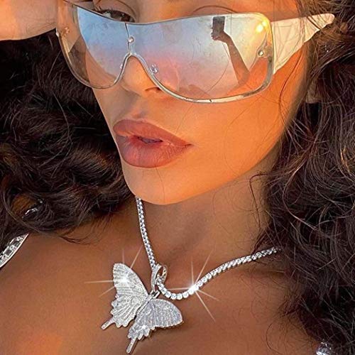 EARENT Butterfly Pendant Silver Rhinestone Chocker Necklaces for Women - Image 2