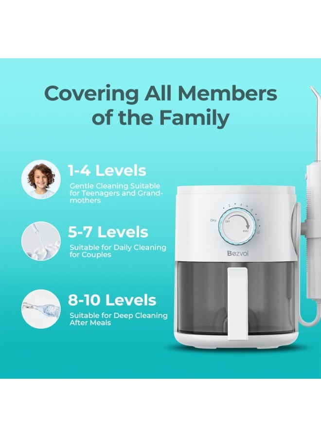 Bezvoi Water Flossers for Teeth Cleaning, 10 Water Pressure Settings & 3 Modes for Orthodontic, Braces, Sensitive Gums, 6 Jet Tips for Multiple Users, Water Dental Pick for Kids, Adults and Seniors - Image 5