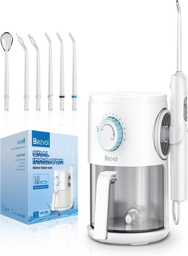 Bezvoi Water Flossers for Teeth Cleaning, 10 Water Pressure Settings & 3 Modes for Orthodontic, Braces, Sensitive Gums, 6 Jet Tips for Multiple Users, Water Dental Pick for Kids, Adults and Seniors - Image 1