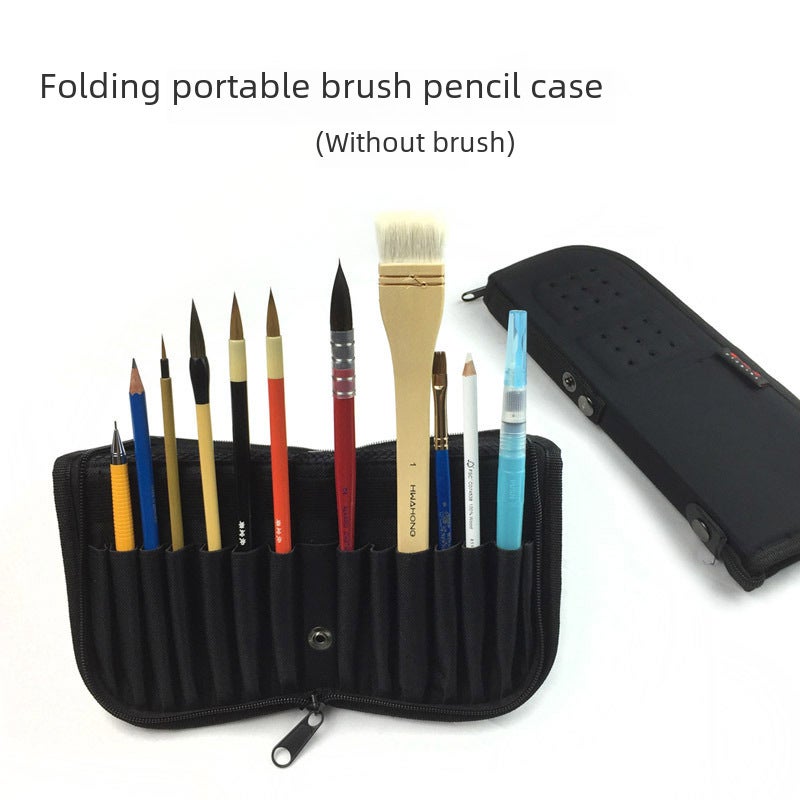Artists Portable Folding Fabric Brush Pouch Long (about 38cm) 