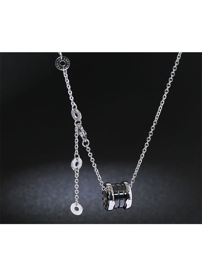 Beyond Black Ceramic Small Waist Necklace, Anti Rust and Anti Fading Silver Plated Necklace, Fashion Jewelry Gift (Silver)  - Image 5