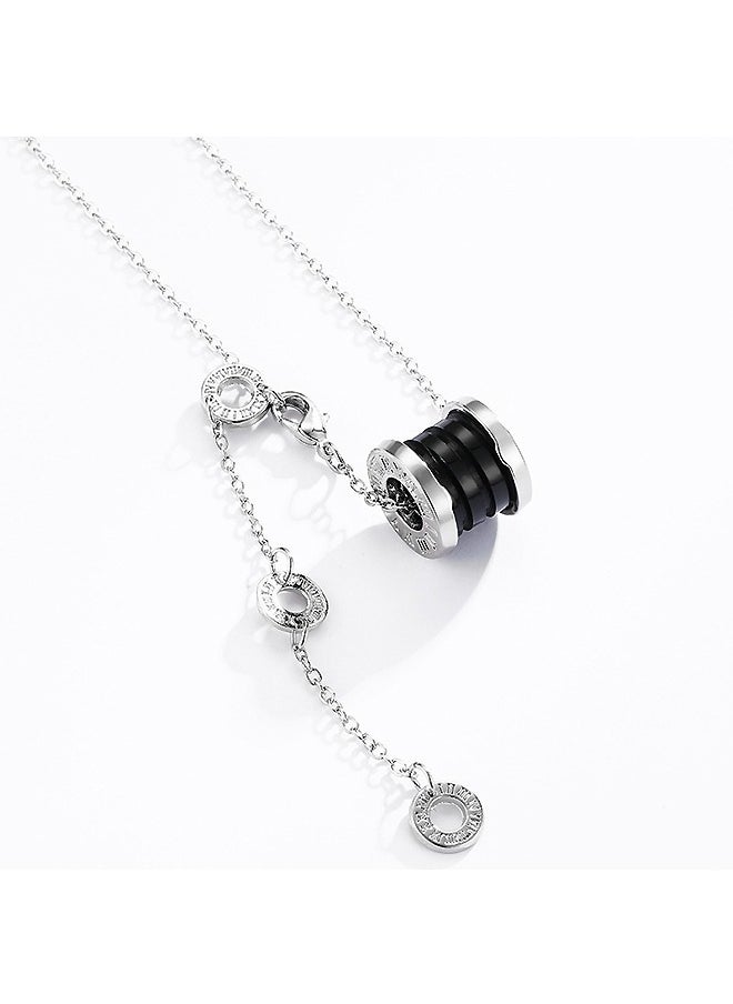 Beyond Black Ceramic Small Waist Necklace, Anti Rust and Anti Fading Silver Plated Necklace, Fashion Jewelry Gift (Silver)  - Image 2