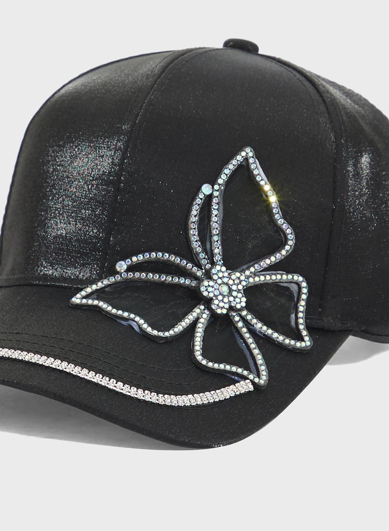 Ginger Embellished Butterfly Curve Peak Cap - Image 3