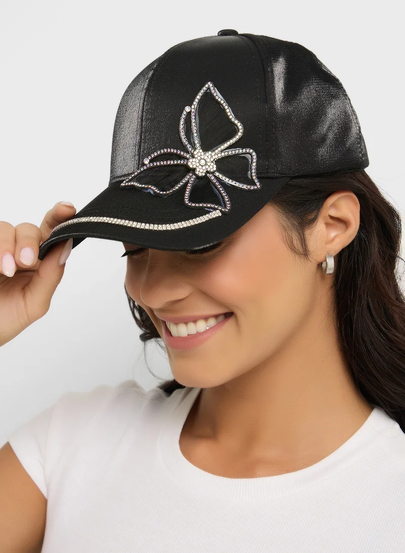 Ginger Embellished Butterfly Curve Peak Cap