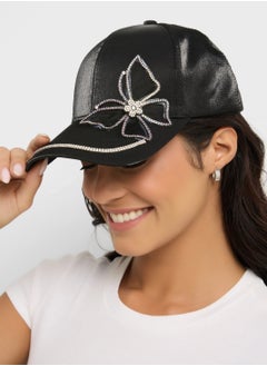 Ginger Embellished Butterfly Curve Peak Cap  - Image 4