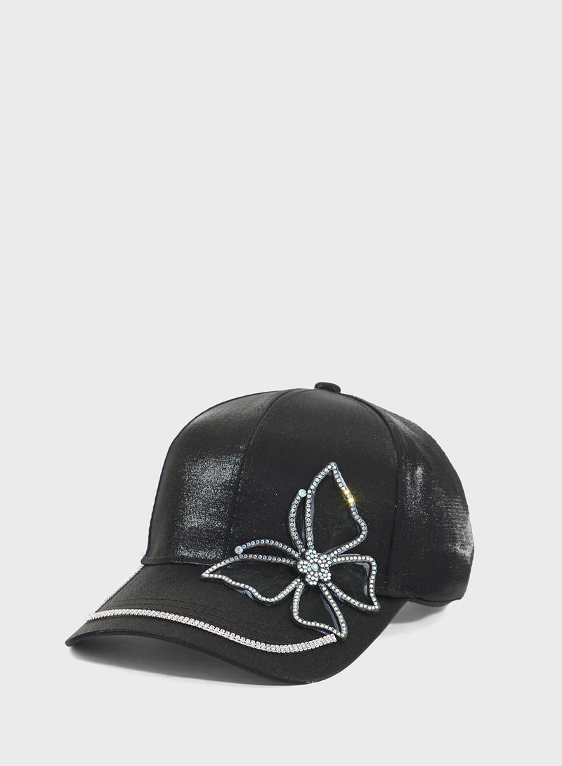 Ginger Embellished Butterfly Curve Peak Cap - Image 1