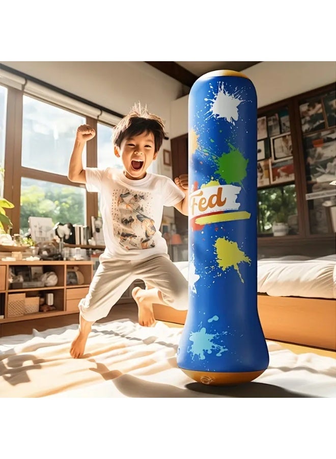 فيد عمود ملاكمة للأطفال قابل للنفخ – لعبة ملاكمة منزلية وخارجية – معدات تدريب الكاراتيه والتايكوندو – قاعدة متينة مقاومة للتسرب – لعبة رياضية آمنة - Image 3