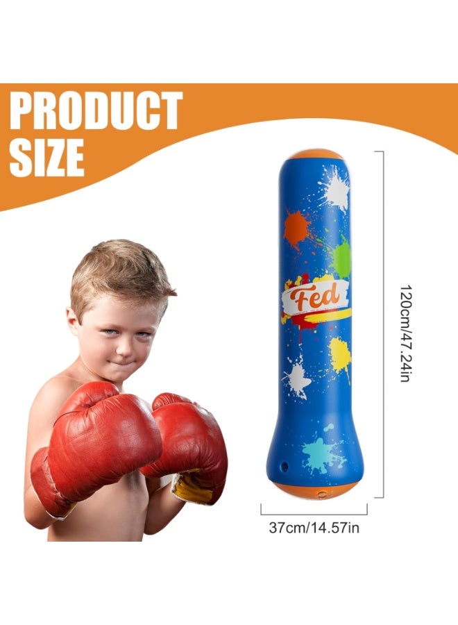 فيد عمود ملاكمة للأطفال قابل للنفخ – لعبة ملاكمة منزلية وخارجية – معدات تدريب الكاراتيه والتايكوندو – قاعدة متينة مقاومة للتسرب – لعبة رياضية آمنة - Image 2