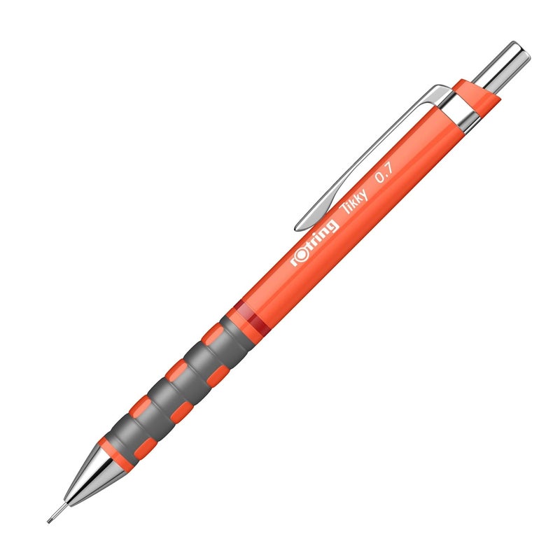 Rotring 07mm Mechanical Clutch Lead Pencil Tikky for Smooth Writing Drafting Drawing Neon Orange Barrel Stationery - Image 1