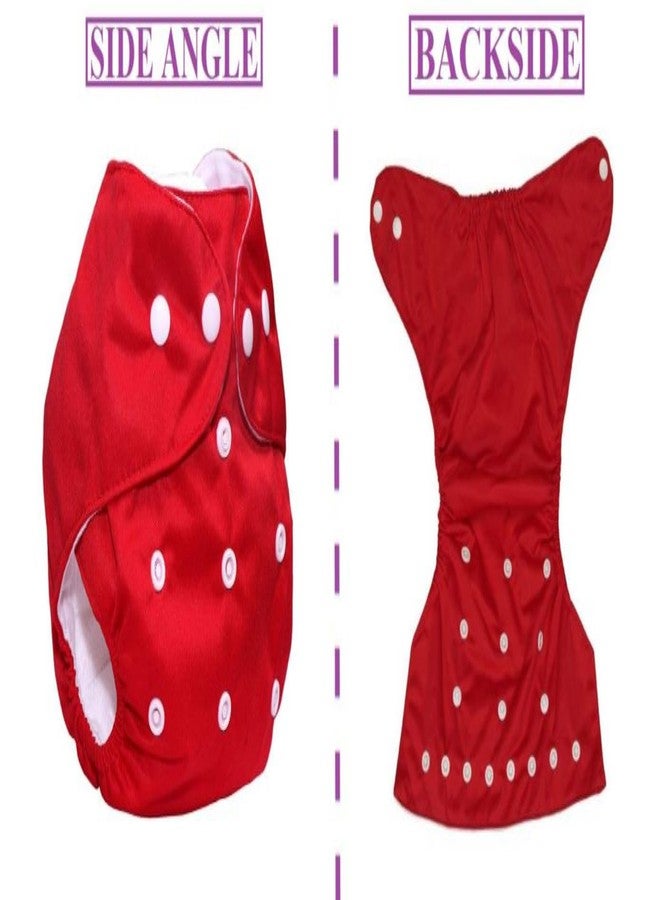 Alya The Cheeky Kidzz Baby Reusable Cloth Diapers Adjustable Nappies With 2 Bamboo Microfiber Wet-Free Insert Pads (0-24 Months,3-16KG) (PACK OF 2, RED,PURPLE) - Image 3
