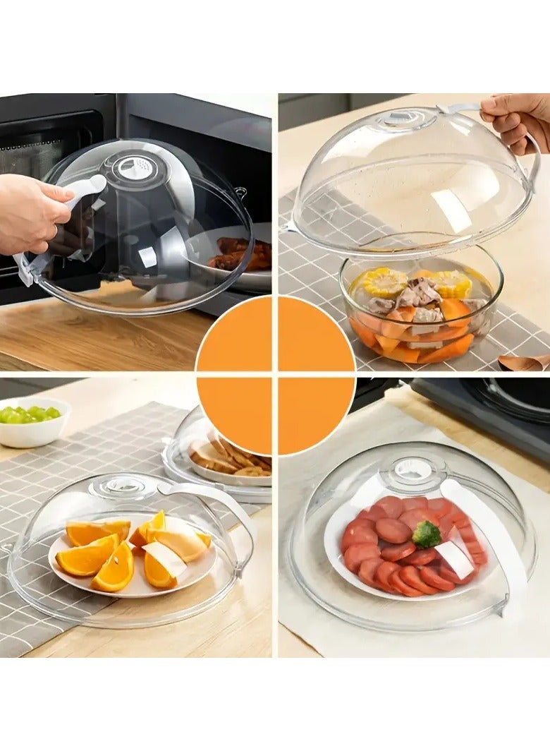 دوندور 2 غطاء طعام أكريليك  للميكروويف بمقبض تحكم سيليكون وفتحات تهوية ,مقاوم للحراة وضد الكسر 26.5 سم شفاف - Image 2