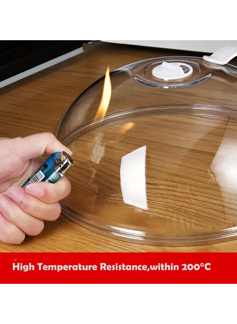 دوندور 2 غطاء طعام أكريليك  للميكروويف بمقبض تحكم سيليكون وفتحات تهوية ,مقاوم للحراة وضد الكسر 26.5 سم شفاف - Image 3