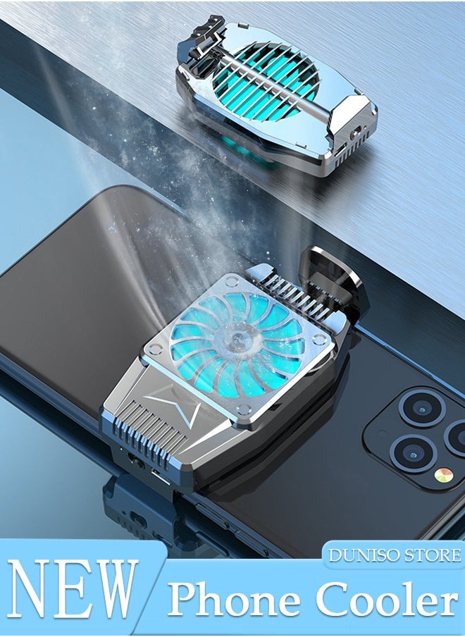 DUNISO Phone Cooler for Live Streaming and Gaming, Fast Phone Cooling Fan, Cellphone Radiator for Mobile Gaming TikTok Live Strea, Fit All Types of iPhone Android Smartphones  - Image 1
