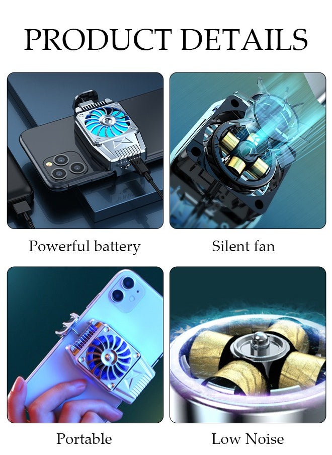 DUNISO Phone Cooler for Live Streaming and Gaming, Fast Phone Cooling Fan, Cellphone Radiator for Mobile Gaming TikTok Live Strea, Fit All Types of iPhone Android Smartphones  - Image 2