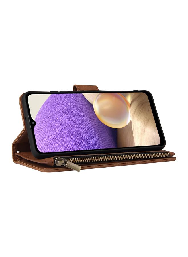 erorex Case For Samsung Galaxy A32 4G Multifunctional Frosted Zipper Wallet Leather Phone Case - Image 5