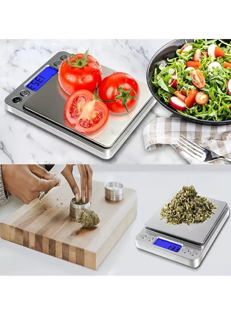 Gonice - 500g/0.01g Food Scale, Rechargeable Kitchen Scale With Trays, Small Scale With Tare Function Digital Scale Grams And Ounces For Weight Loss, Dieting, Baking, Cooking, Meal Prep, Coffee, Jewelry - Image 1