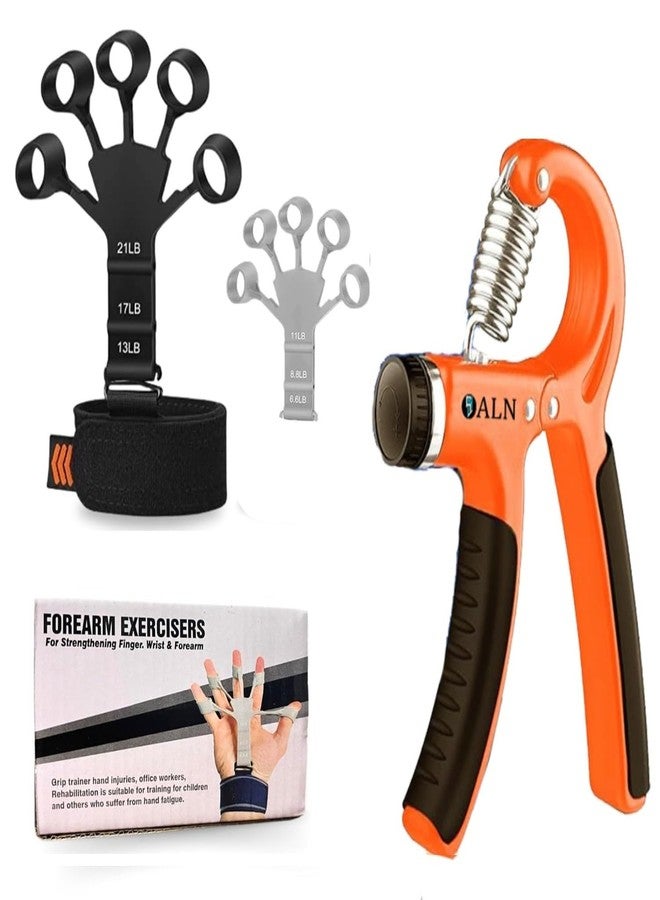 ALN Premium Adjustable Hand Gripper with Finger Exerciser Combo for Wrist and Finger Strengthener power | Increase Hand Grip| Forearm & Veins| Exercise Equipment| Grip Training for Men & Women - Image 1