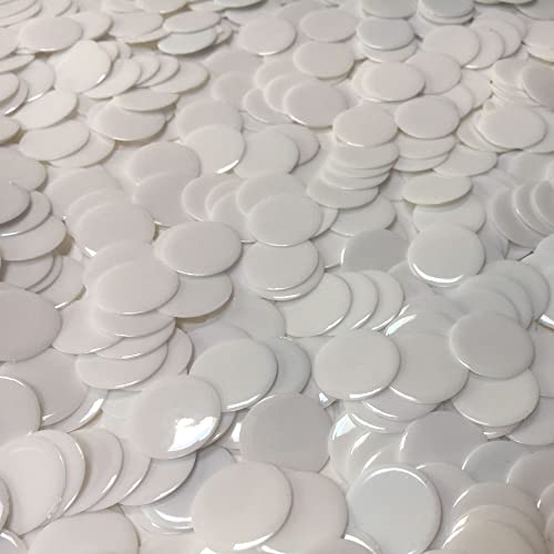 MR CHIPS Plastic Bingo Chips for Games 1000 Count Bag Solid and Transparent Colors Counting White 34 Inch - Image 1