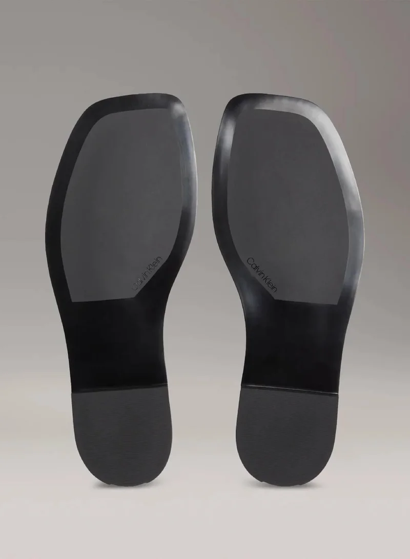 Calvin Klein Stony Beige Leather Sandals for Women | Best Price UAE