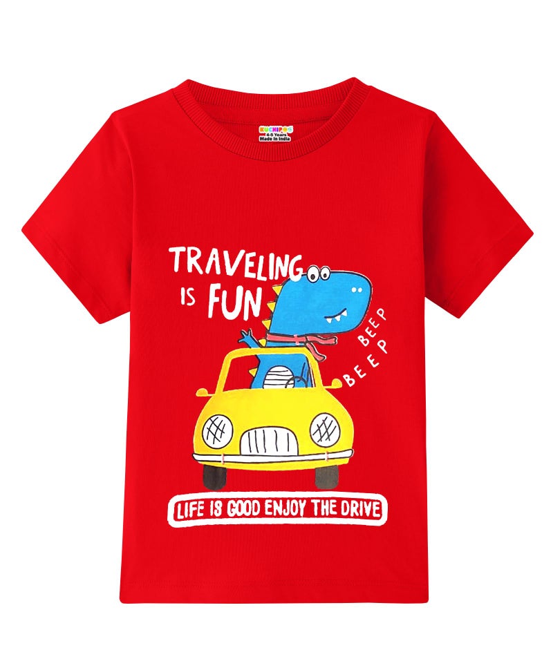 Kuchipoo Boys Regular Fit Half Sleeves Cotton T-Shirts (KUC-TSHRT-541, 5-6 Years, Multi-Colored) - Image 3
