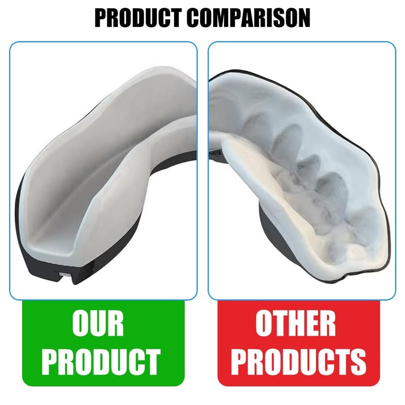 Proberos ® Sports Mouth Guard, Mouthguard Teeth Guard, High-density Moulded Mouthguard, Professional Sports Mouth guards for Boxing, Football, MMA, Heat-Molded, Universal Size, Comfortable, Black - Image 2