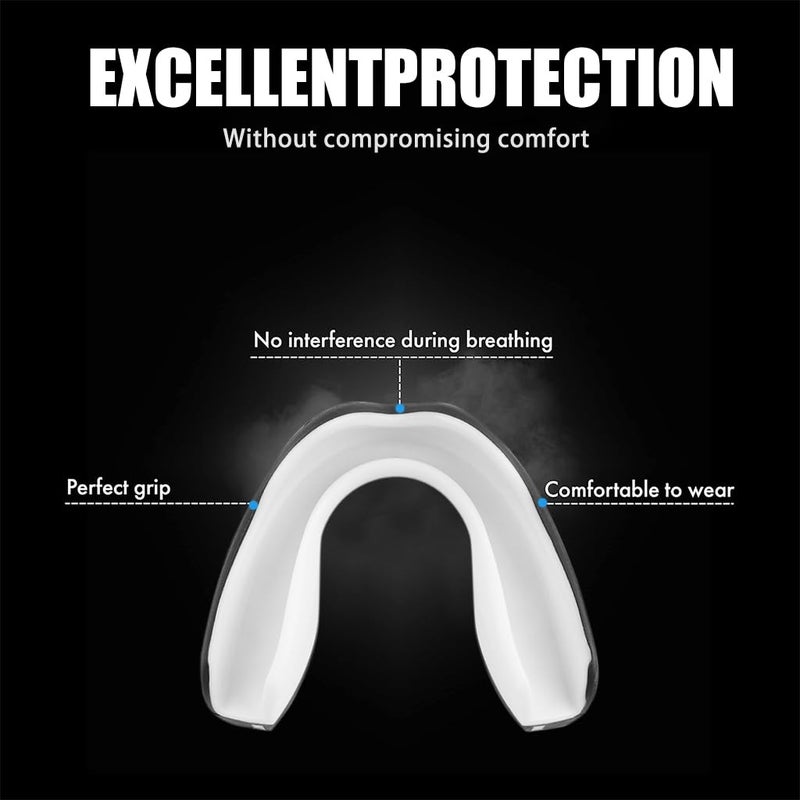 Proberos ® Sports Mouth Guard, Mouthguard Teeth Guard, High-density Moulded Mouthguard, Professional Sports Mouth guards for Boxing, Football, MMA, Heat-Molded, Universal Size, Comfortable, Black - Image 3