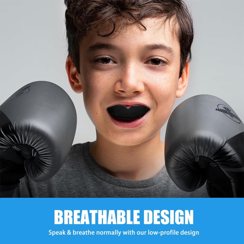 Proberos ® Sports Mouth Guard, Mouthguard Teeth Guard, High-density Moulded Mouthguard, Professional Sports Mouth guards for Boxing, Football, MMA, Heat-Molded, Universal Size, Comfortable, Black - Image 4