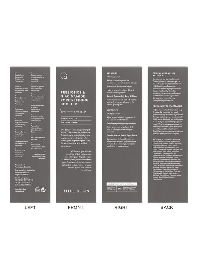 Allies of Skin Prebiotics & Niacinamide Pore Refining Booster: 10% Niacinamide, Goji Berry, Lysophosphatidic Acid. Pore Reducing Serum. Firms & Brightens. Strengthens Skin Barrier 1.7 oz / 50 ml - Image 5