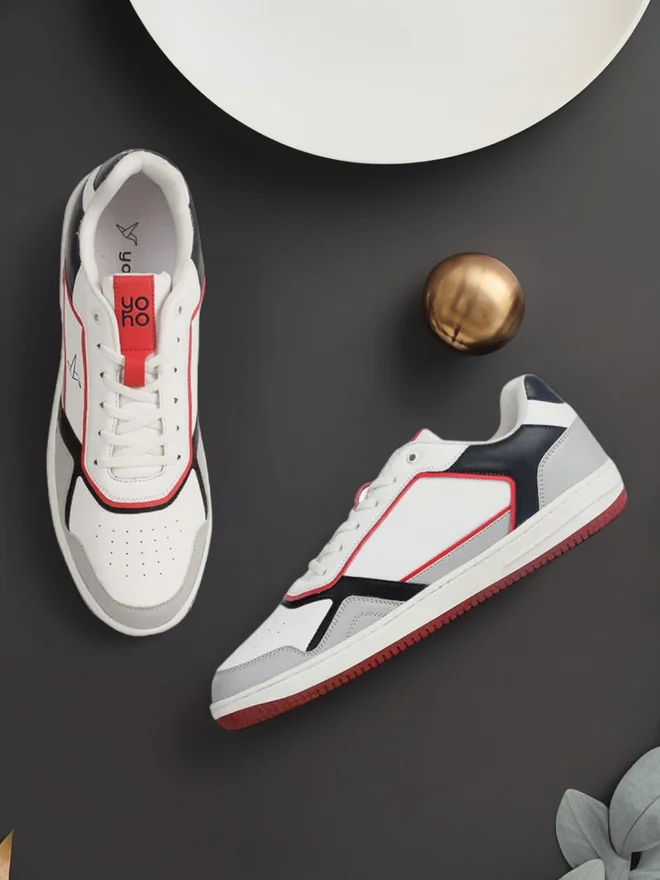 YOHO Men Contrast Panel Lace Up Sneakers