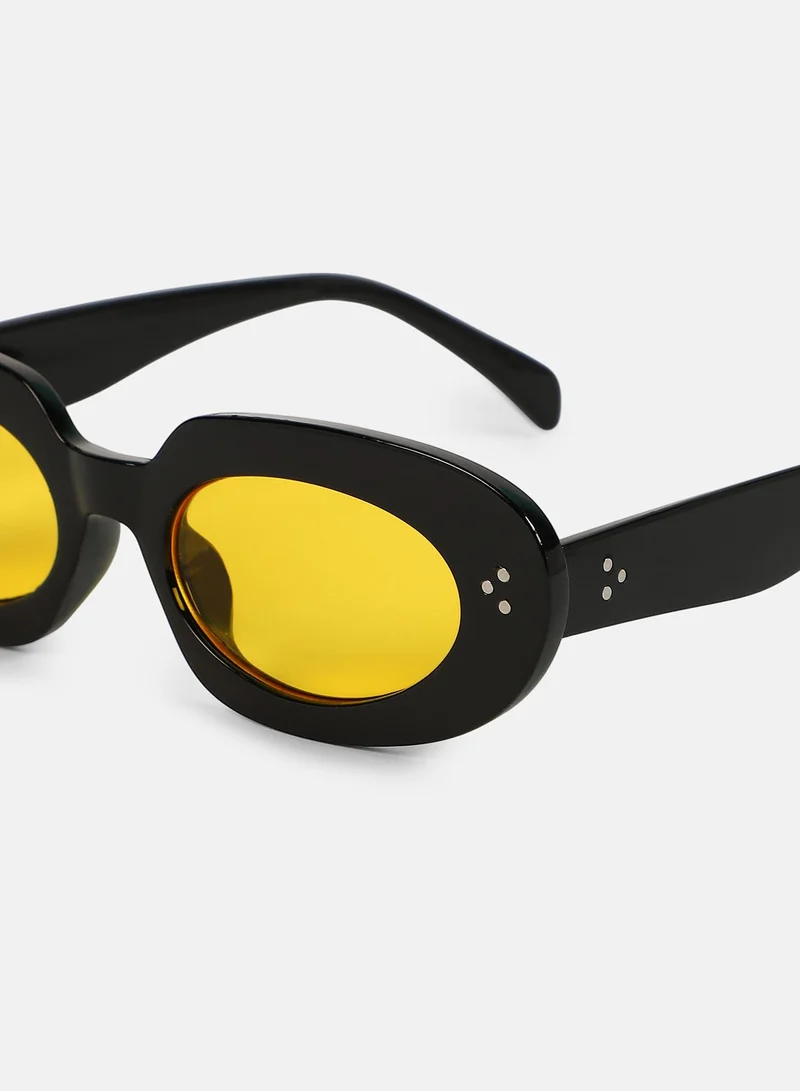 Haute Sauce Polarized Full Rim Oval Sunglasses For Women