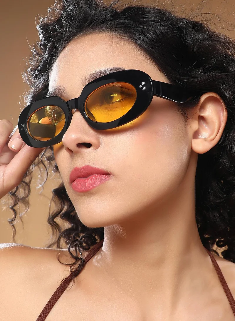Haute Sauce Polarized Full Rim Oval Sunglasses For Women