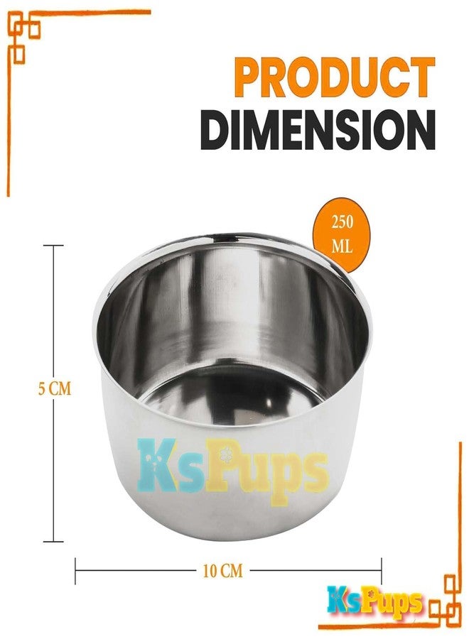 RoverPets Bird Pet Bowl Stainless Steel Hanging Food Water Bowls Bird Cage Feeder for Birds, Parrots (250 ML) (Pack of - 1) - Image 2