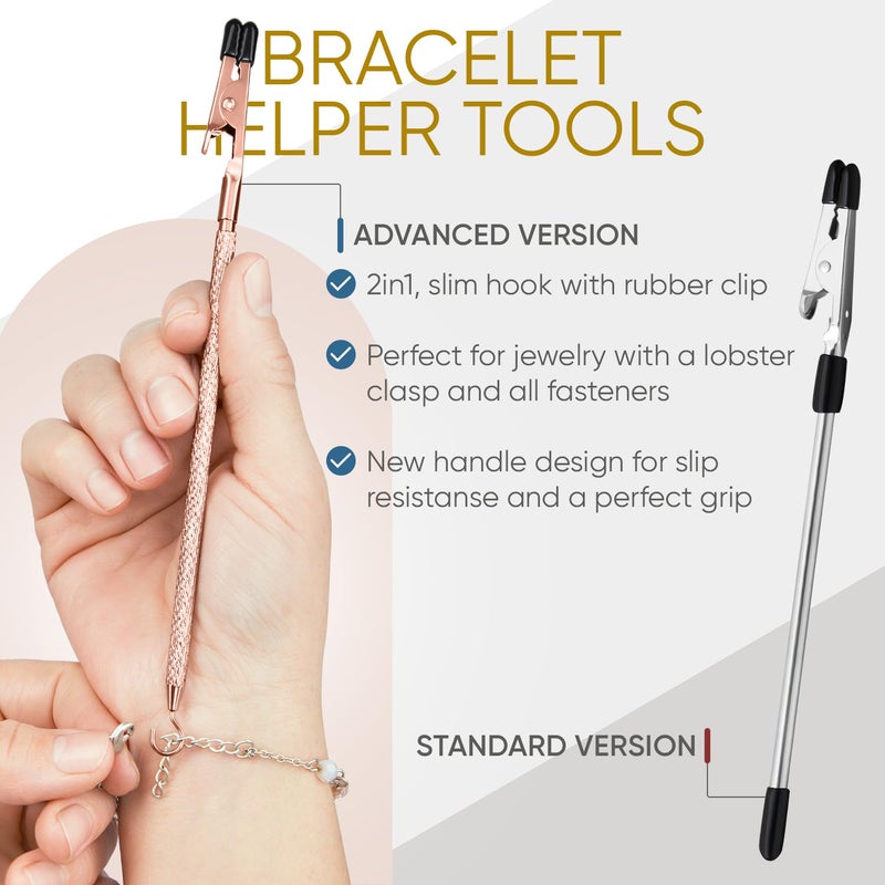 Mission Gallery Bracelet Helper Tool with Hook - Fastener Helper Tool for Bracelet, Necklace, Jewelry, Watch - Clip, Clasp Helper - Portable, Easy-to-Use, Made of Metal - Rose - Image 5