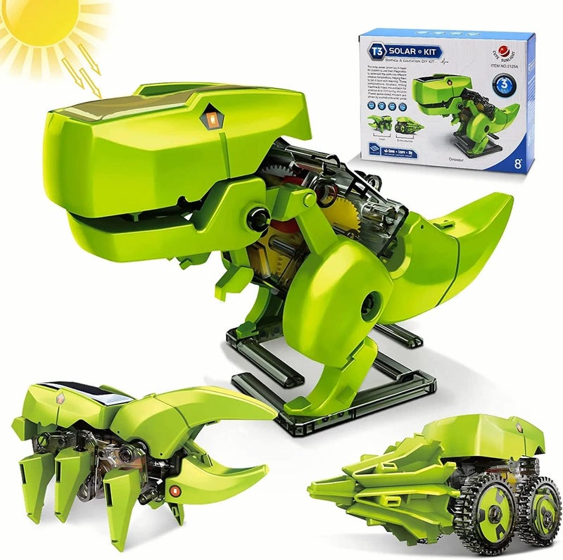 Amerteer Dinosaur Solar Robot Toys for Kids - 3 in 1 Building Games Educational Science Coding Engineering Kit for Boys Ages 5 6 7 8-12 Toys Dinosaur Gift School Family Creative Activities - Image 1