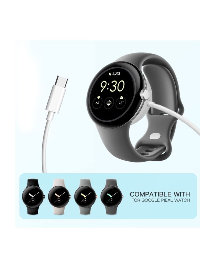 Excefore Watch Charger Compatible for Google Pixel Watch, Durable Portable Watch Charger, Magnetic Fast Charging Cable, Magnetic Wireless Charging (White)  - Image 2