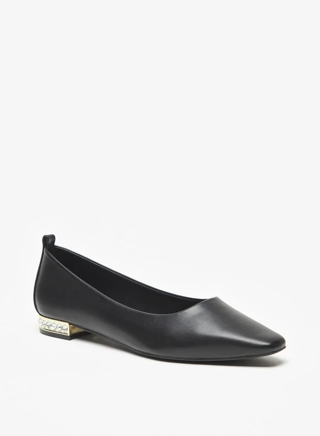 سيليست Women Studded Slip On Square Toe Ballerina Shoes