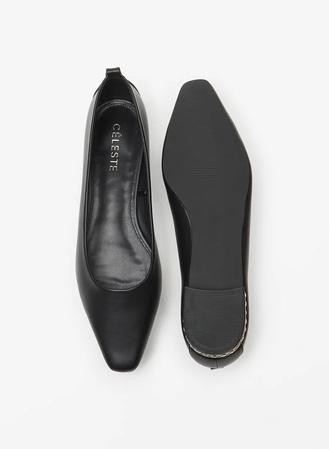 سيليست Women Studded Slip On Square Toe Ballerina Shoes