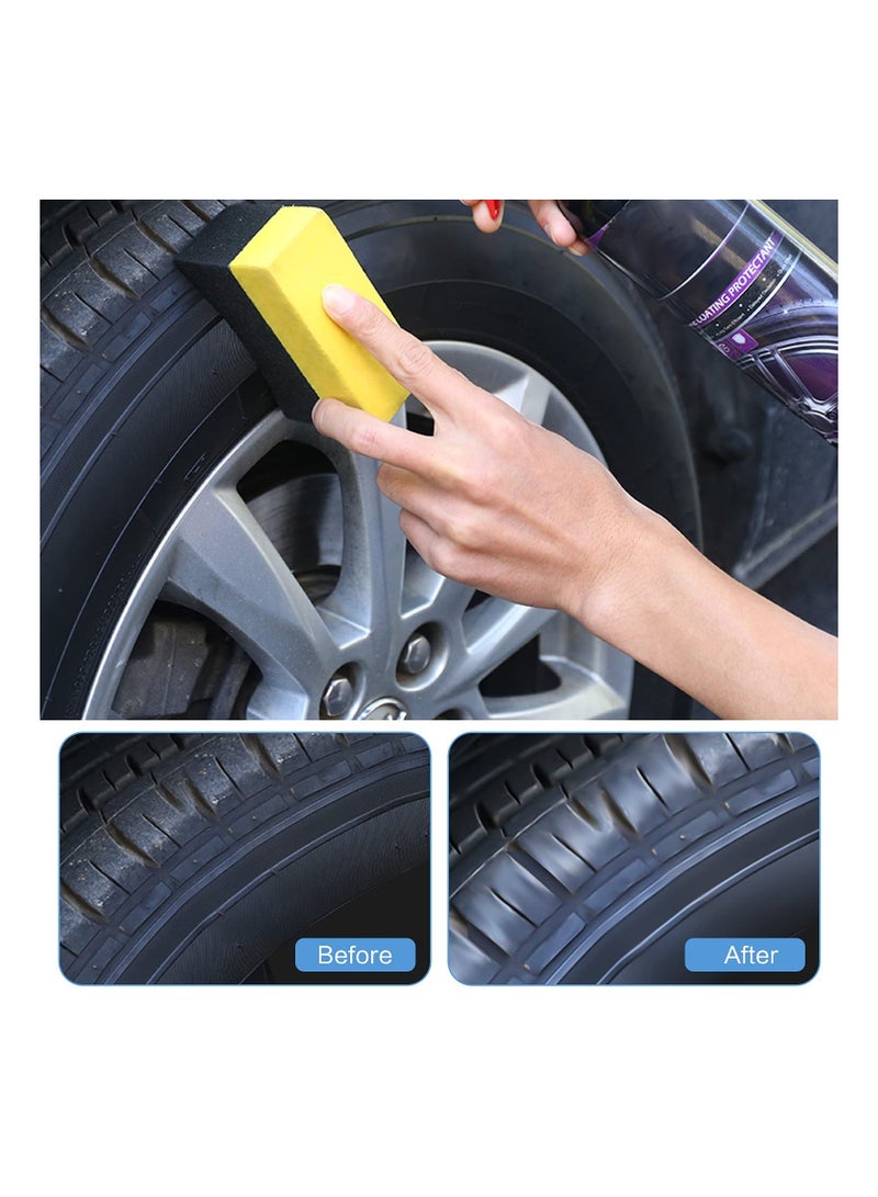 SYOSI Car Tyre Cleaning Sponge, Professional Automobile Wheel Washer Tire Dressing Applicator Sponge Easy To Clean Car Corner Car Cleaning Curved Sponge Car Beauty Tool 5 Pcs  - Image 4
