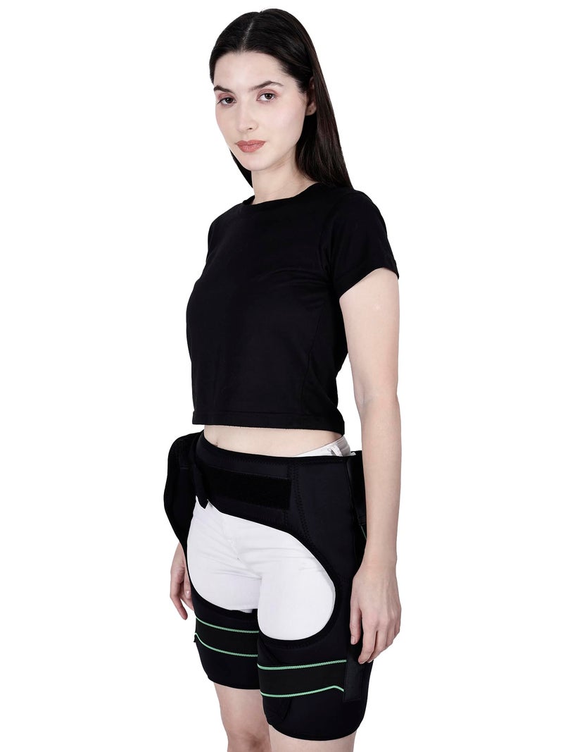 Soulvinee® Groin Support Compression Brace for Hip Flexor Thigh Hamstring Sacroiliac Joint Sciatic NervePain Relief. Binder Harness - Both Hips Protection with Hip Joint Buffer Pads Adjustable Wrap for Men and Women Provides Recovery for Pulled Muscles Free Size Unisex pcs 1 - Image 5
