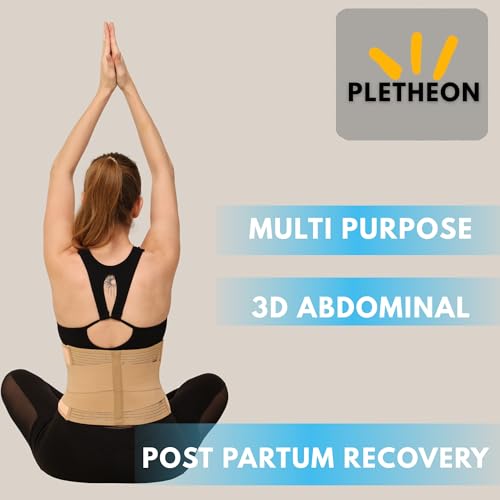 PLETHEON Post Pregnancy Waist Clincher | 3 in 1 Postpartum Belt for Women | Tummy Control Abdominal Binder | Back Support, Belly Compression | Slimming Shapewear Corset for Recovery (Single beige) - Image 4