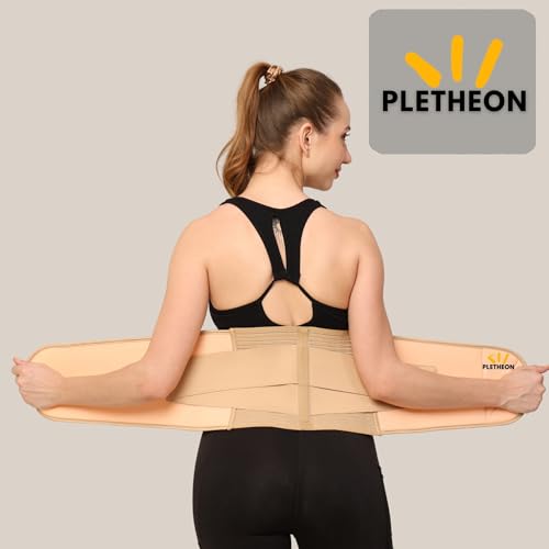 PLETHEON Post Pregnancy Waist Clincher | 3 in 1 Postpartum Belt for Women | Tummy Control Abdominal Binder | Back Support, Belly Compression | Slimming Shapewear Corset for Recovery (Single beige) - Image 5