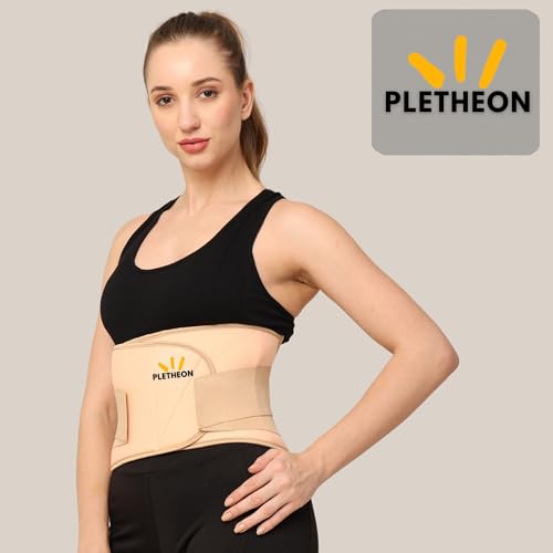 PLETHEON Post Pregnancy Waist Clincher | 3 in 1 Postpartum Belt for Women | Tummy Control Abdominal Binder | Back Support, Belly Compression | Slimming Shapewear Corset for Recovery (Single beige) - Image 2