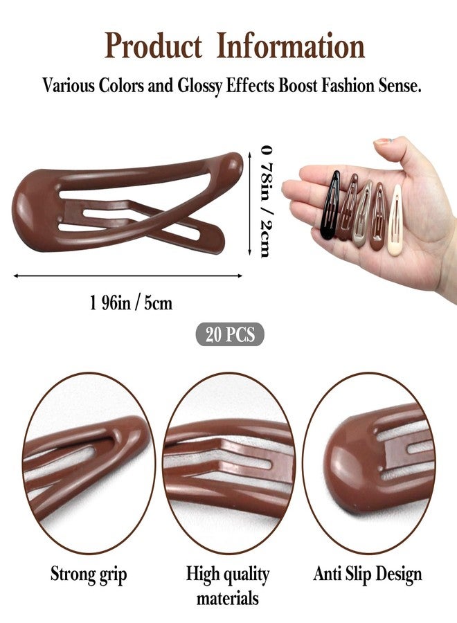 Zoolinn 20 Pieces No-Slip Water Drop Hair Clips – Snap Barrettes for Women, 1.96 Inch, Simple & Elegant Design - Image 4