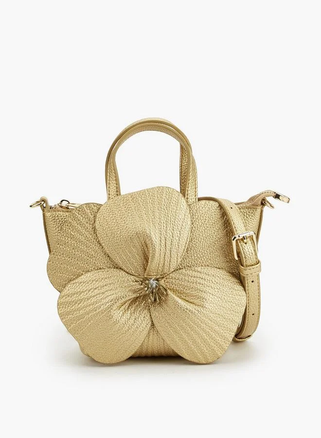 ميسي حقيبة يد معدنية بتفاصيل زهور مجموعة رمضان